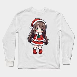 Cute christmas girl anime Long Sleeve T-Shirt